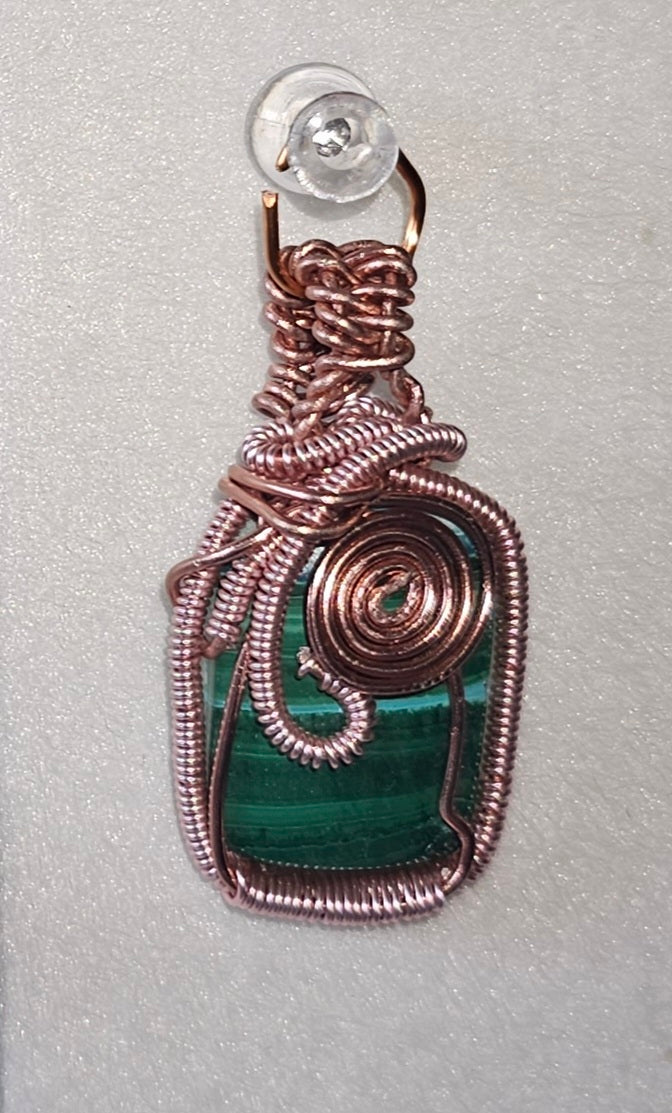 Copper and Malachite pendant