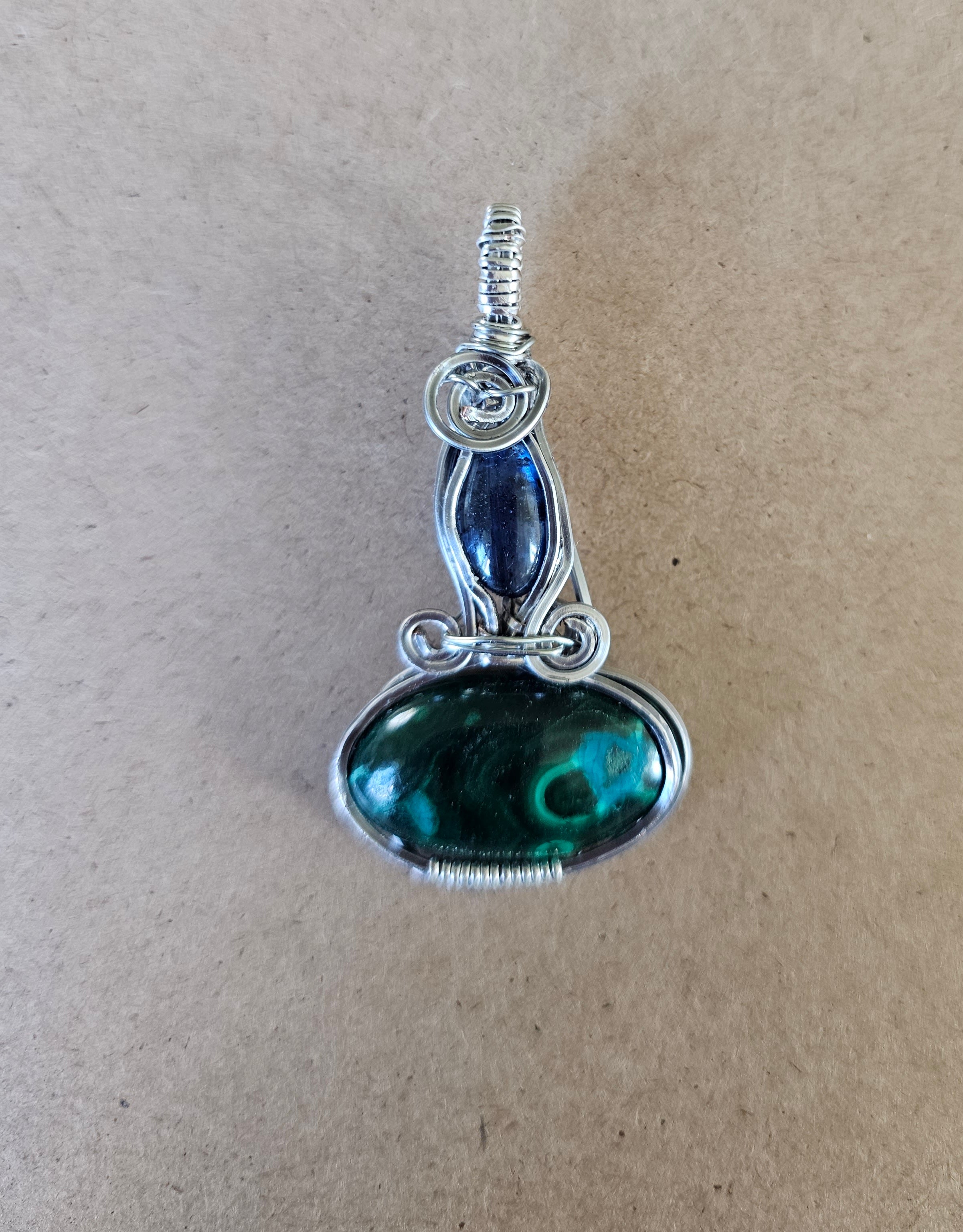 Malachite and blue kyanite