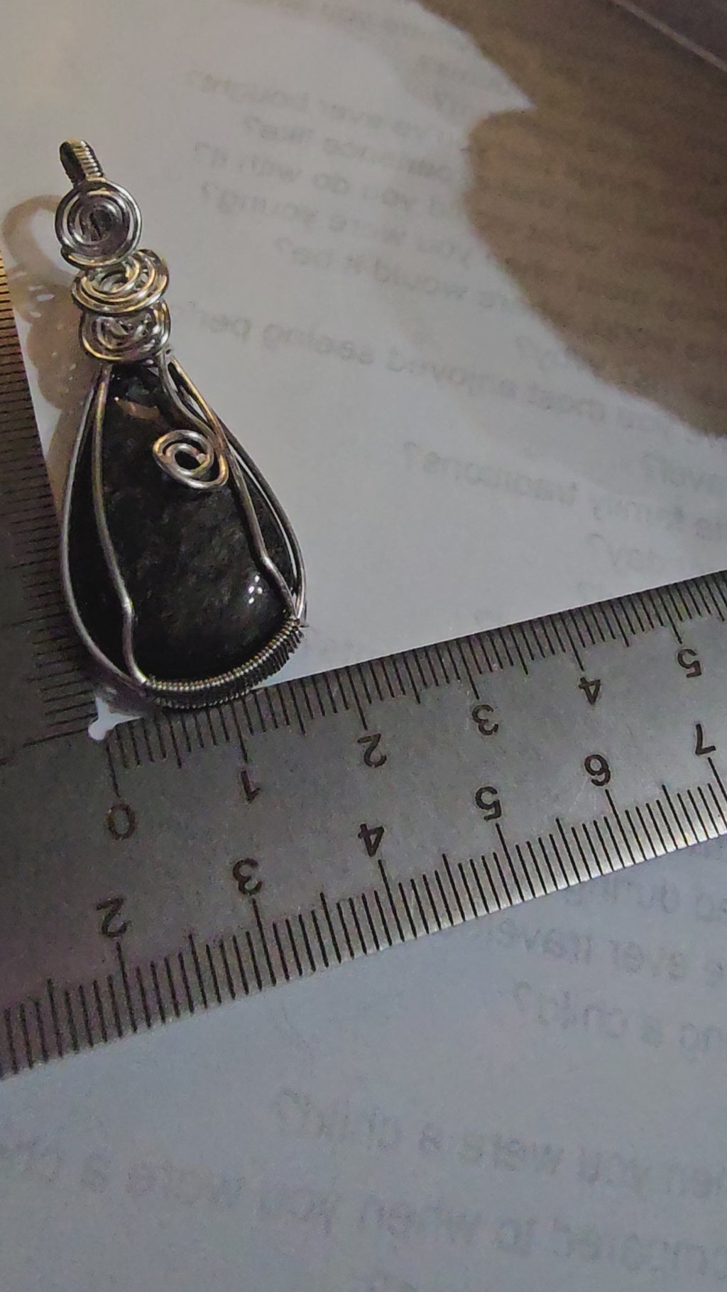 Silver Obsidian teardrop pendant