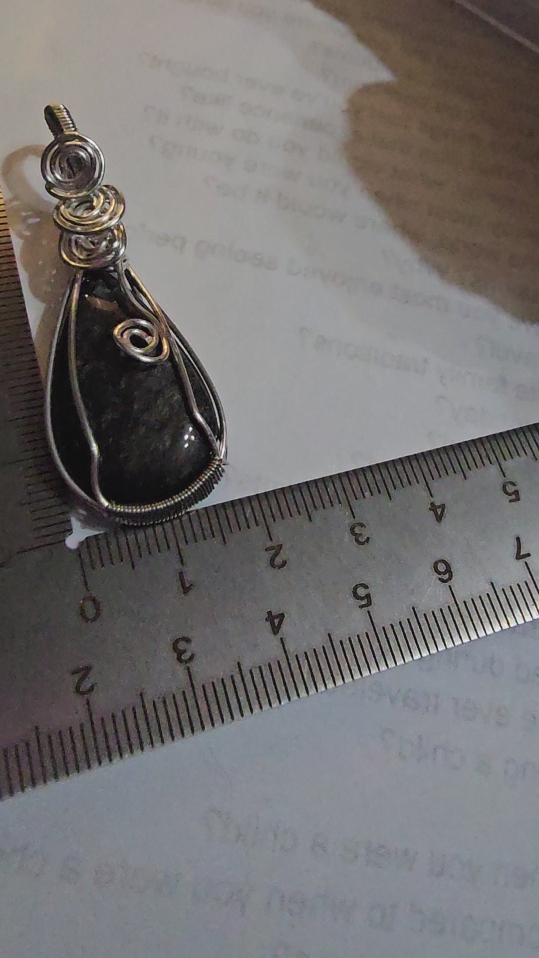 Silver Obsidian teardrop pendant