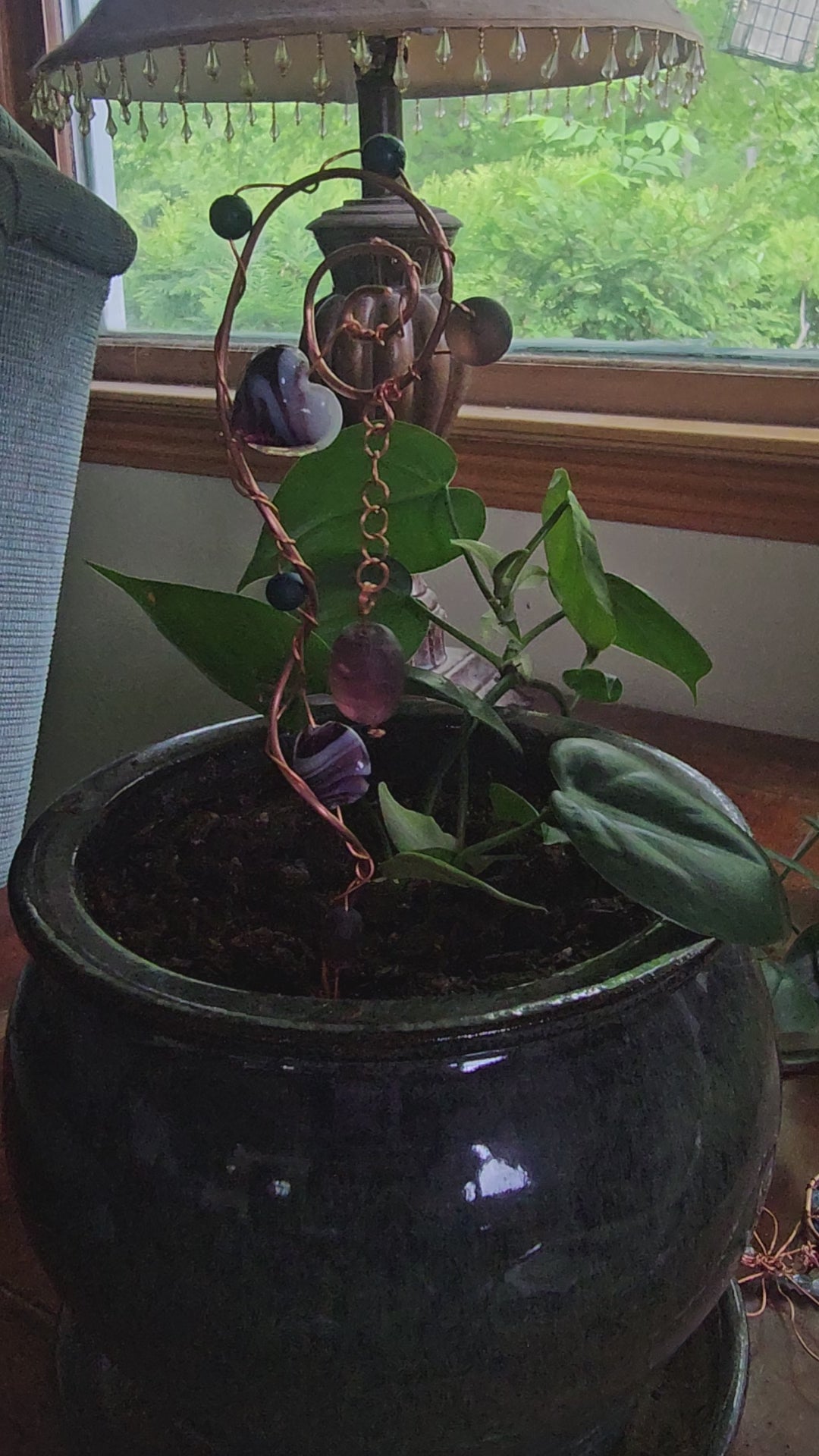 Copper and Glass plant stake