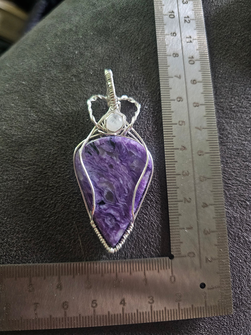 Charoite and Moonstone Pendant