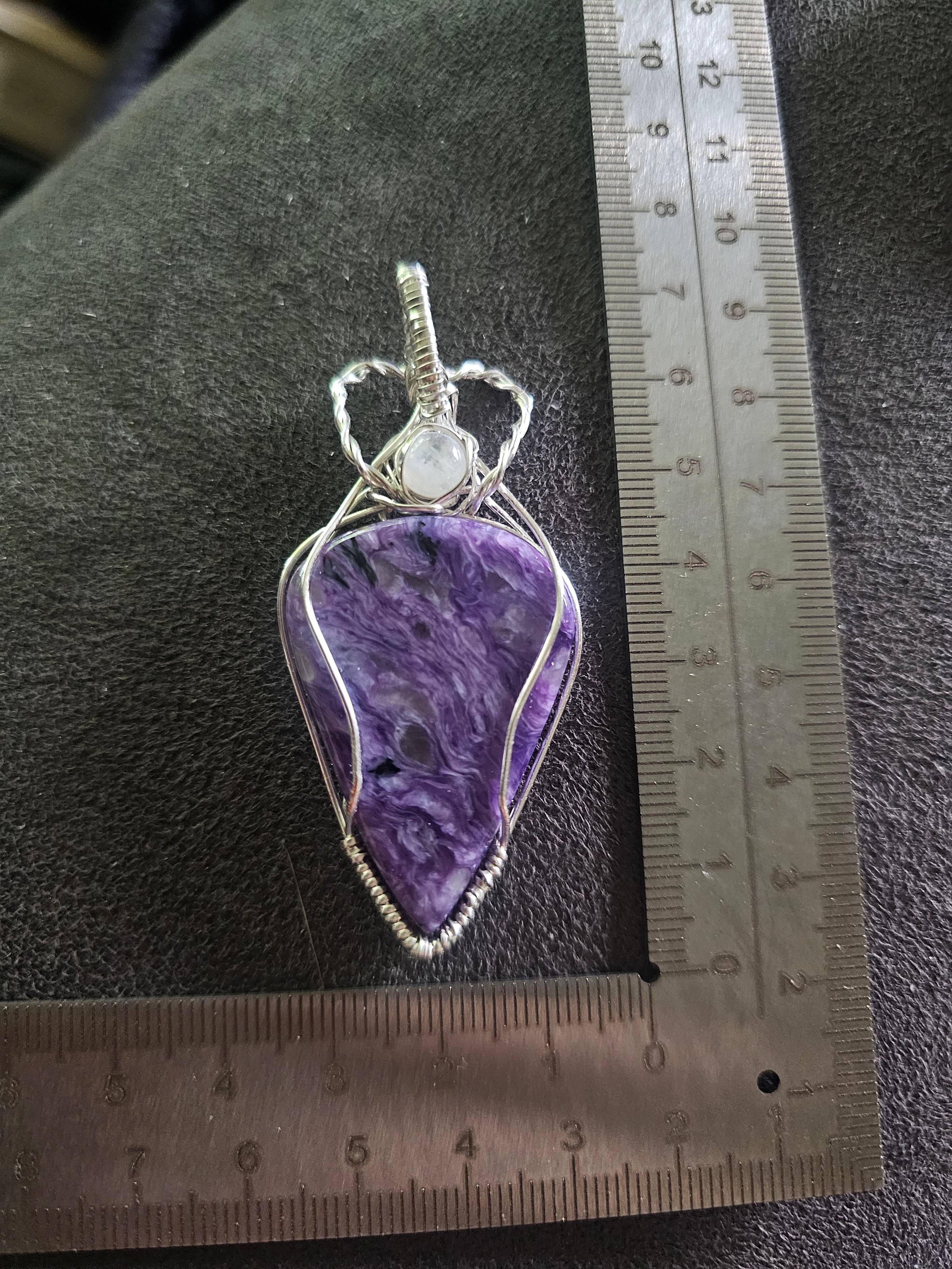 Charoite and Moonstone Pendant