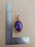 Purple resin and Copper pendant