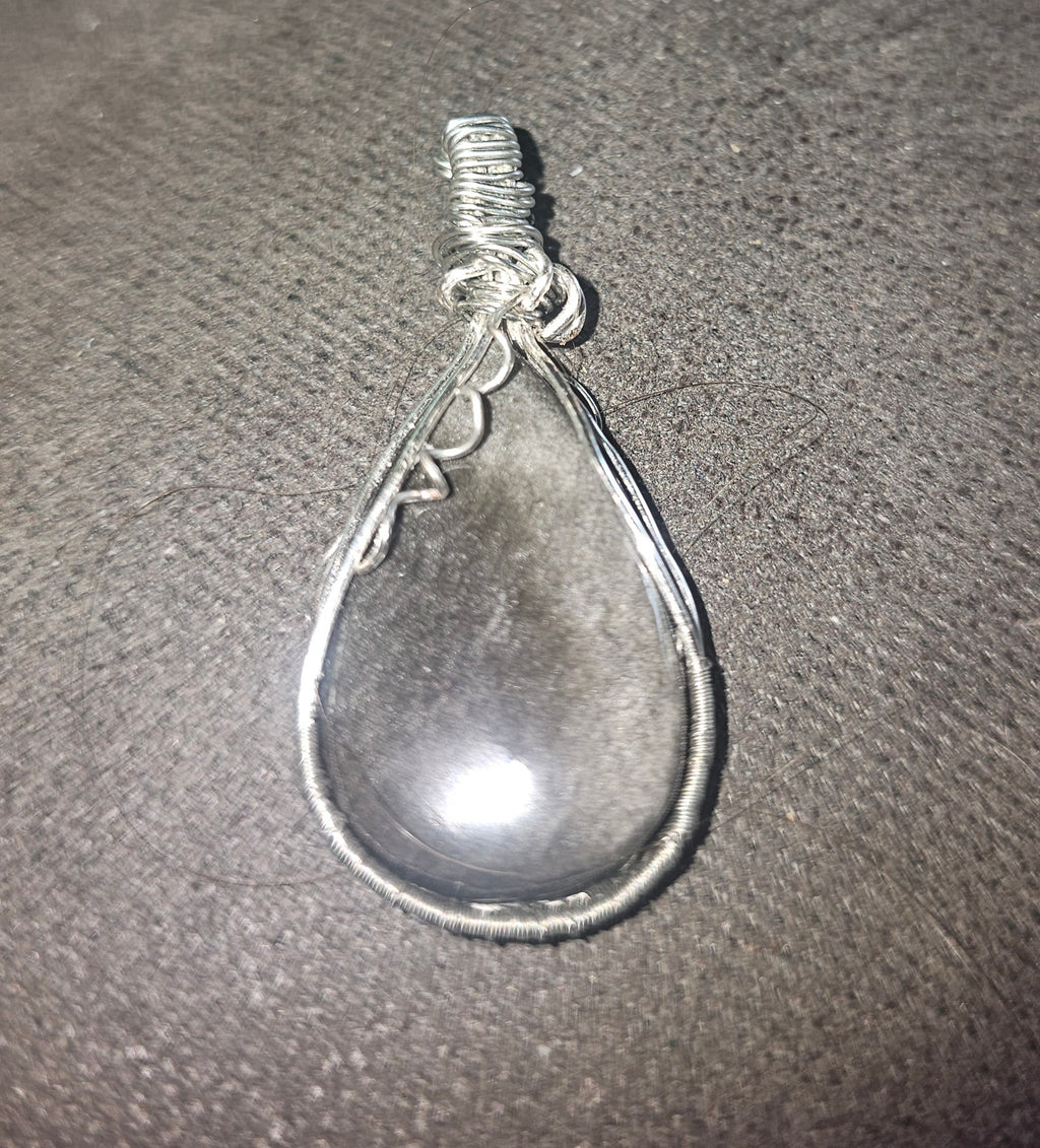 Silver Obsidian, silver wrap