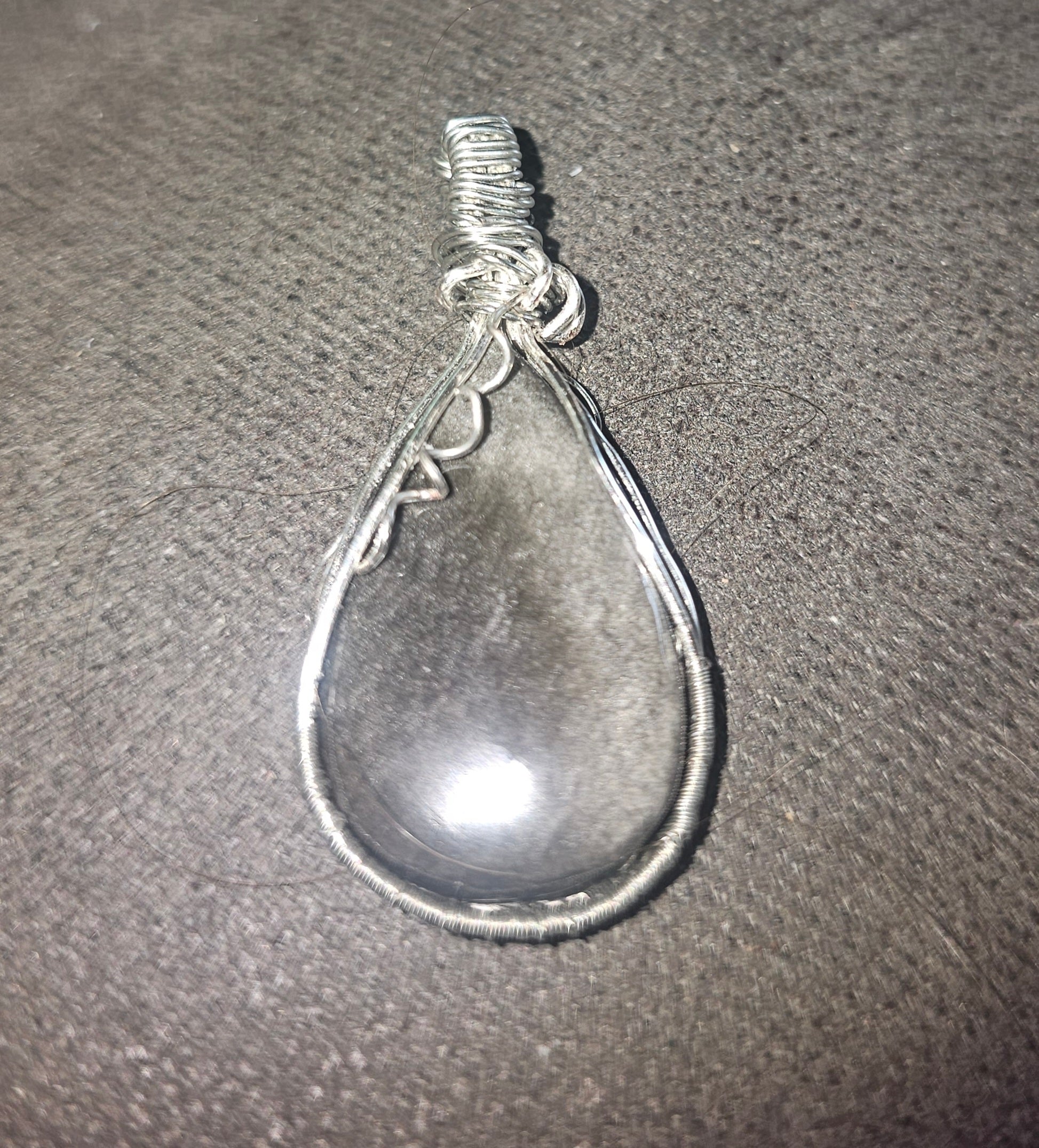 Silver Obsidian, silver wrap