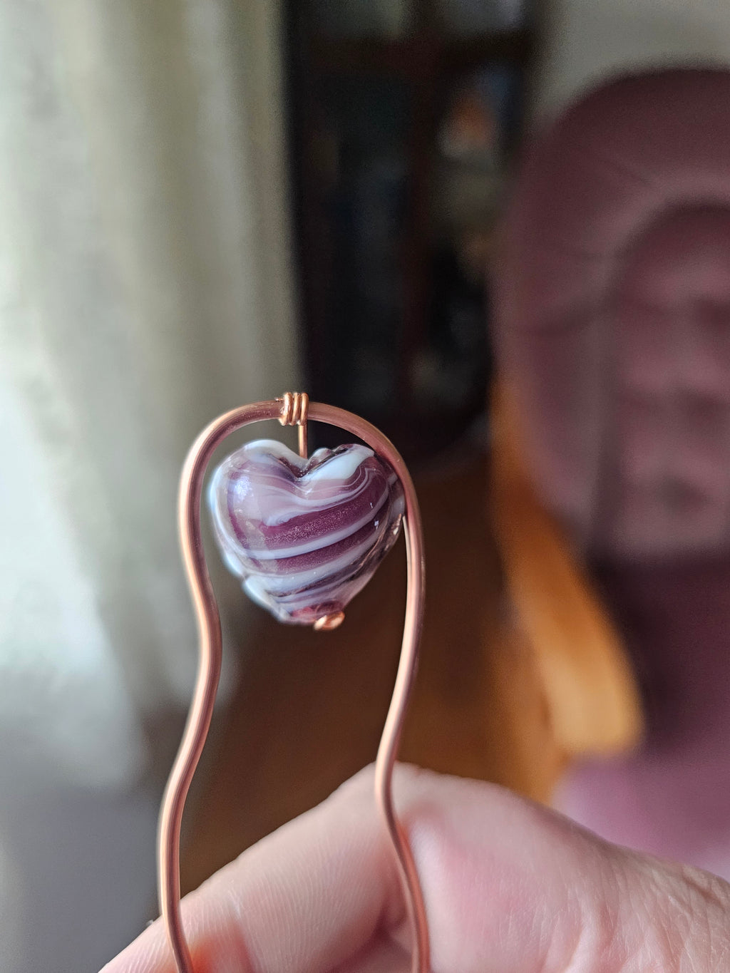 Hairpins with purple and white accent (2)