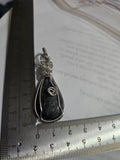 Silver Obsidian teardrop pendant