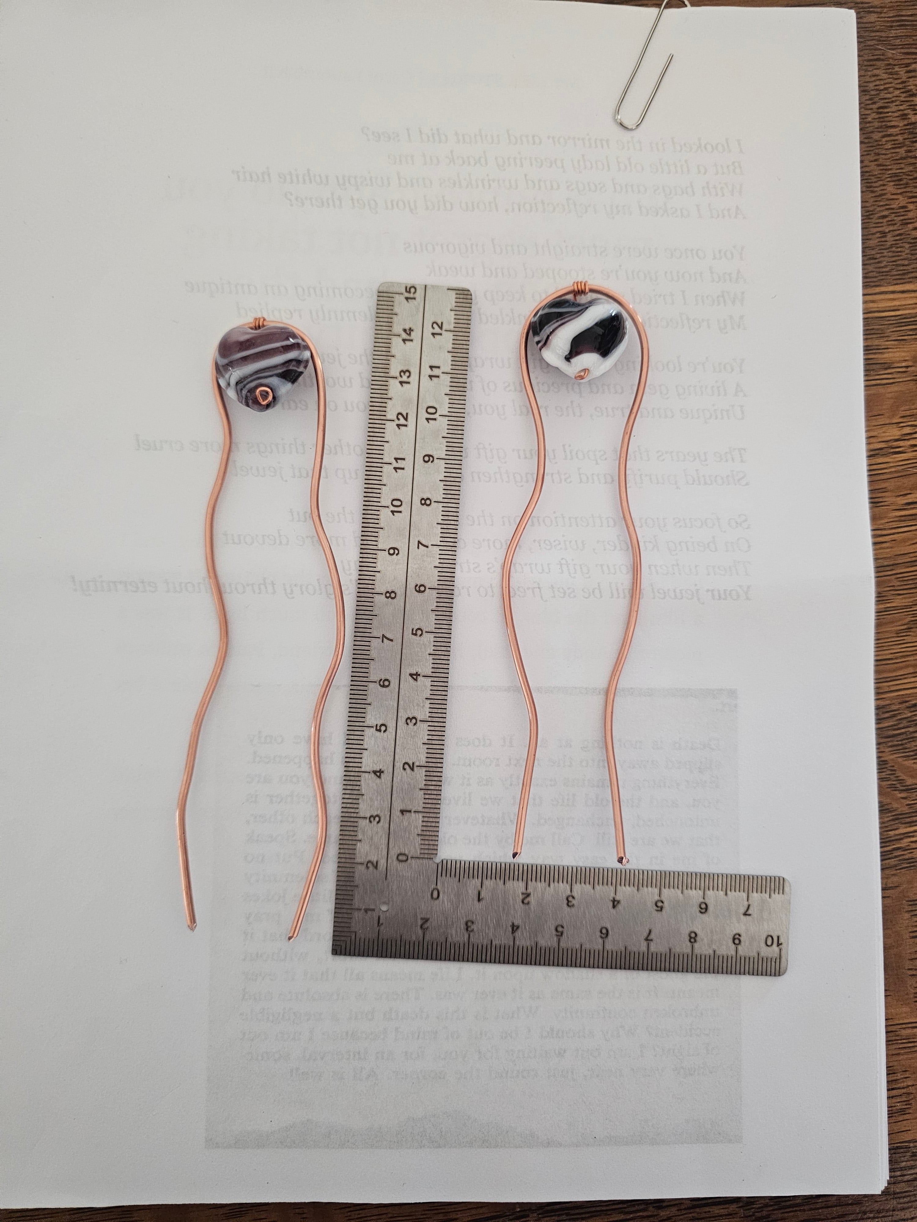Hairpins with purple and white accent (2)
