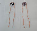 Hairpins with purple and white accent (2)