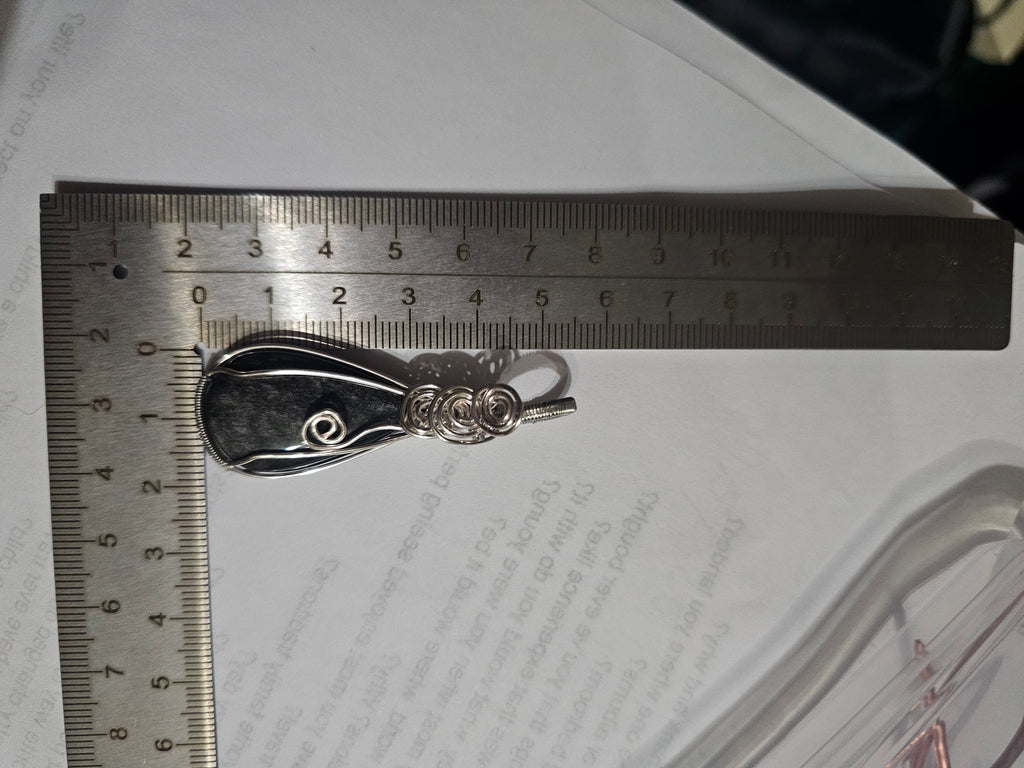 Silver Obsidian teardrop pendant