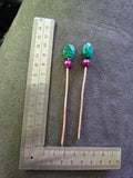 Malachite and purple hairpins (2)
