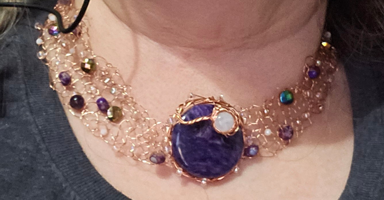 Charoite choker