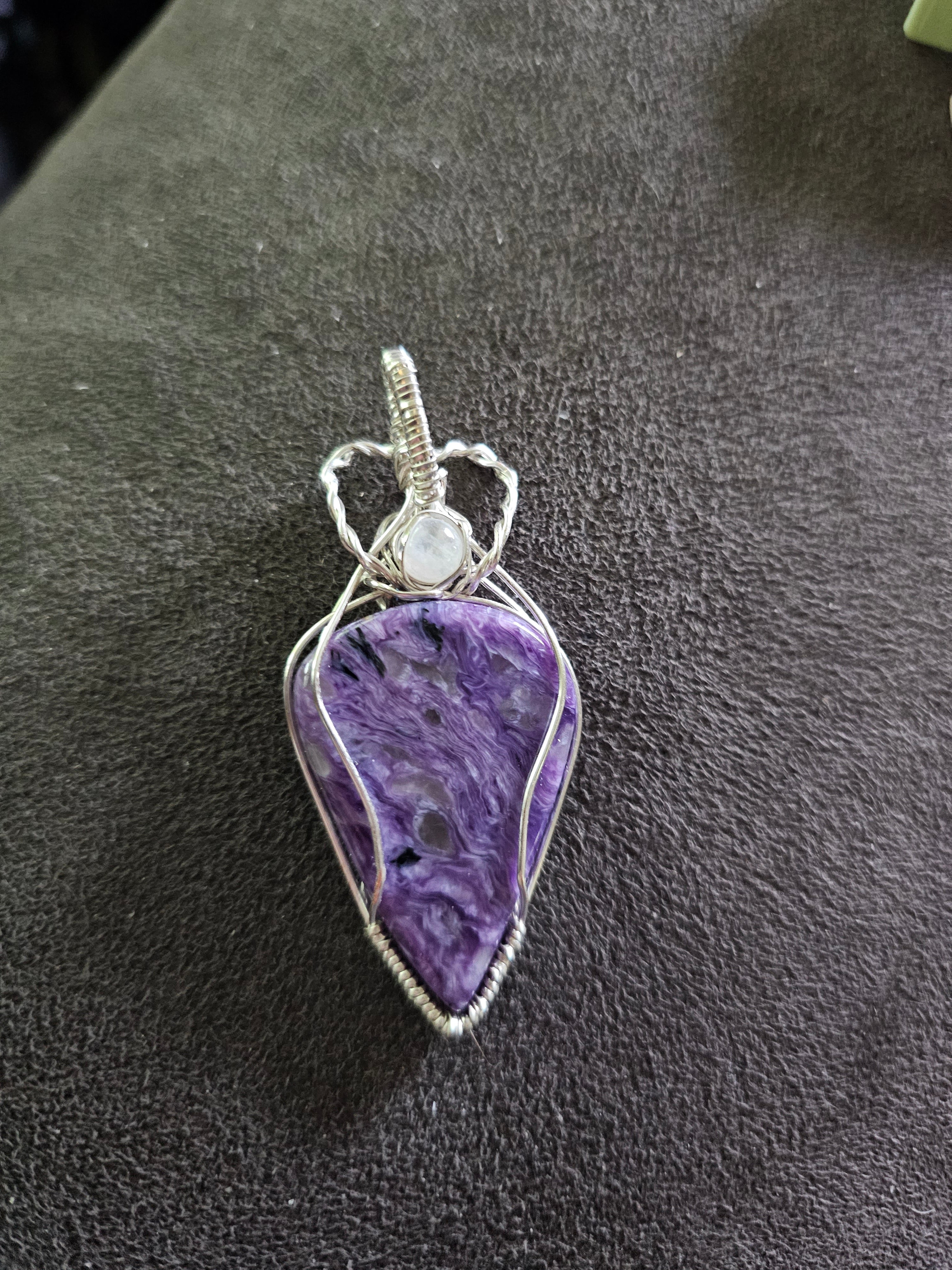 Charoite and Moonstone Pendant