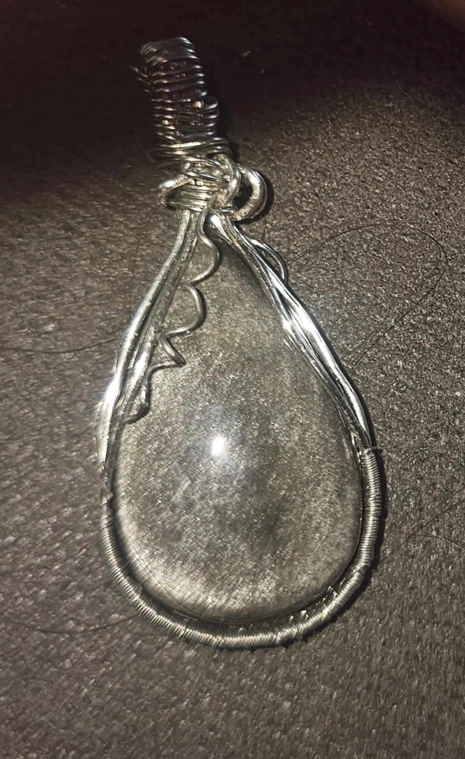 Silver Obsidian, silver wrap